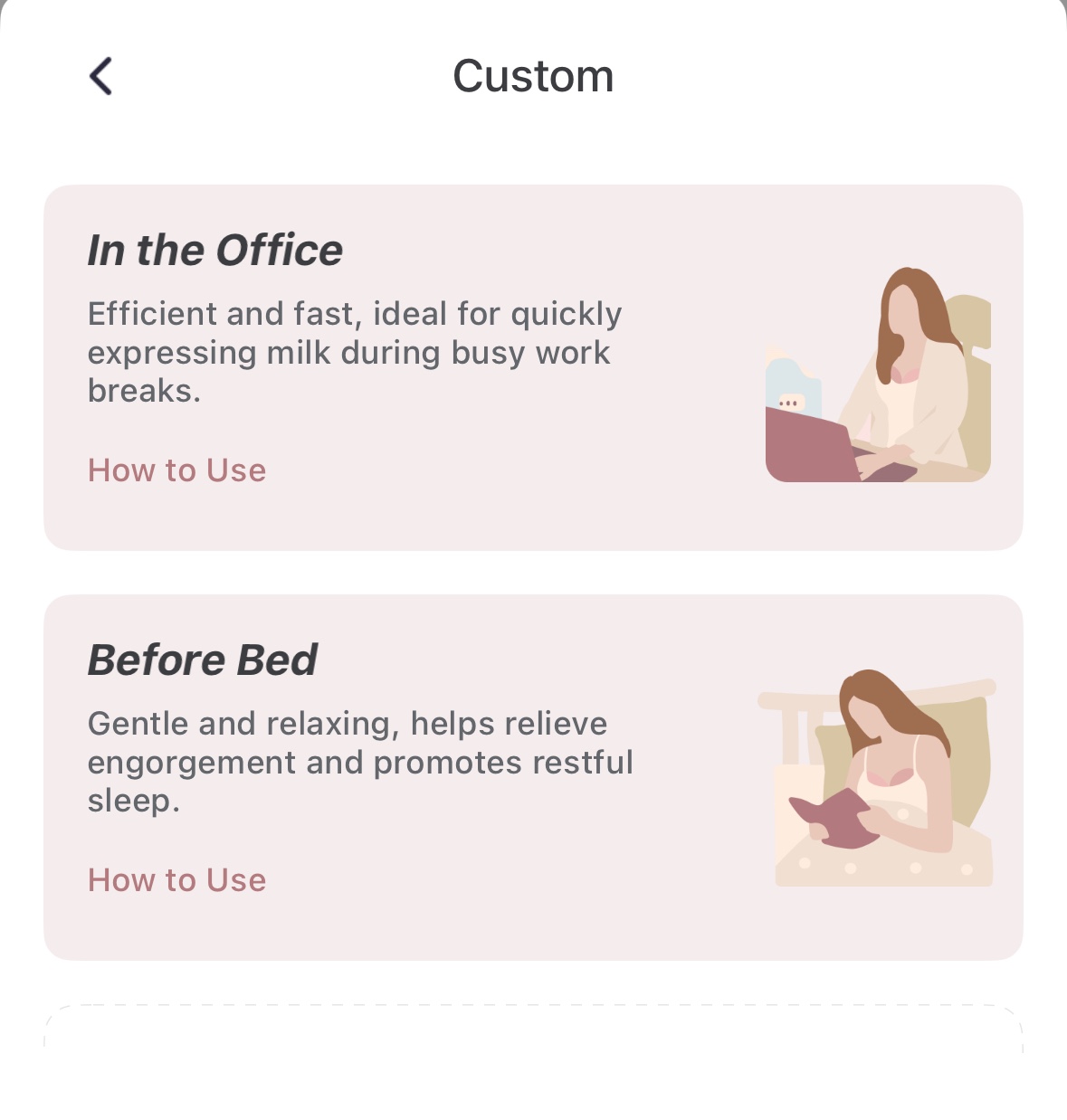 ¿Cómo creo y uso el 'Modo Personalizado'? – Momcozy
